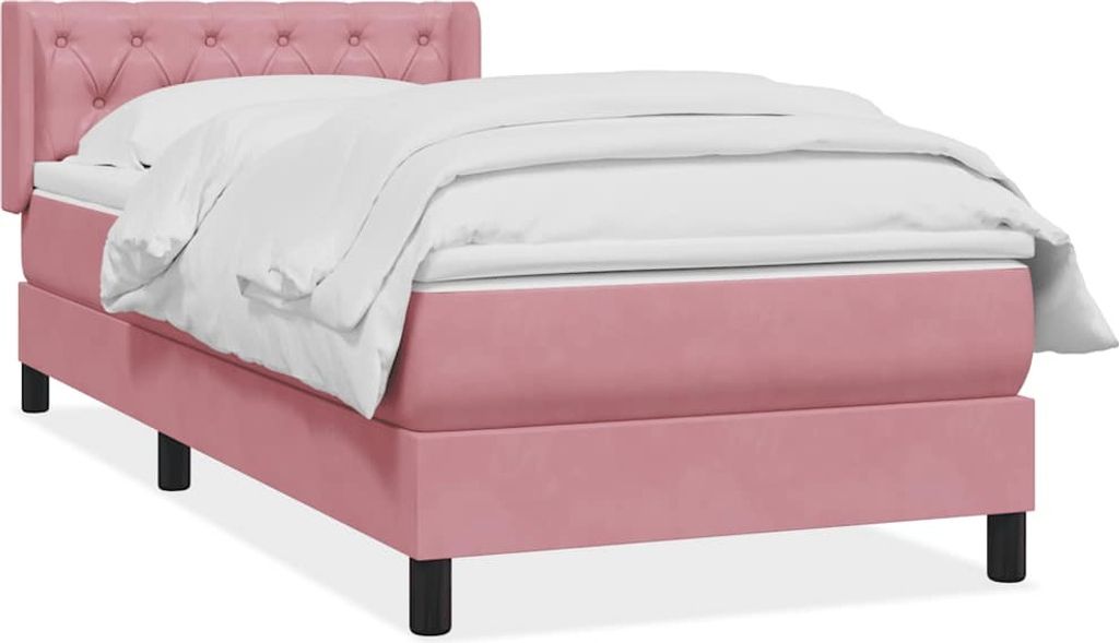 "2026 Promotion" Boxspringbett mit Matratze - Schlafzimmer-Bettgestell - Rosa 80x220 cm Samt - Klassische Betten C276
