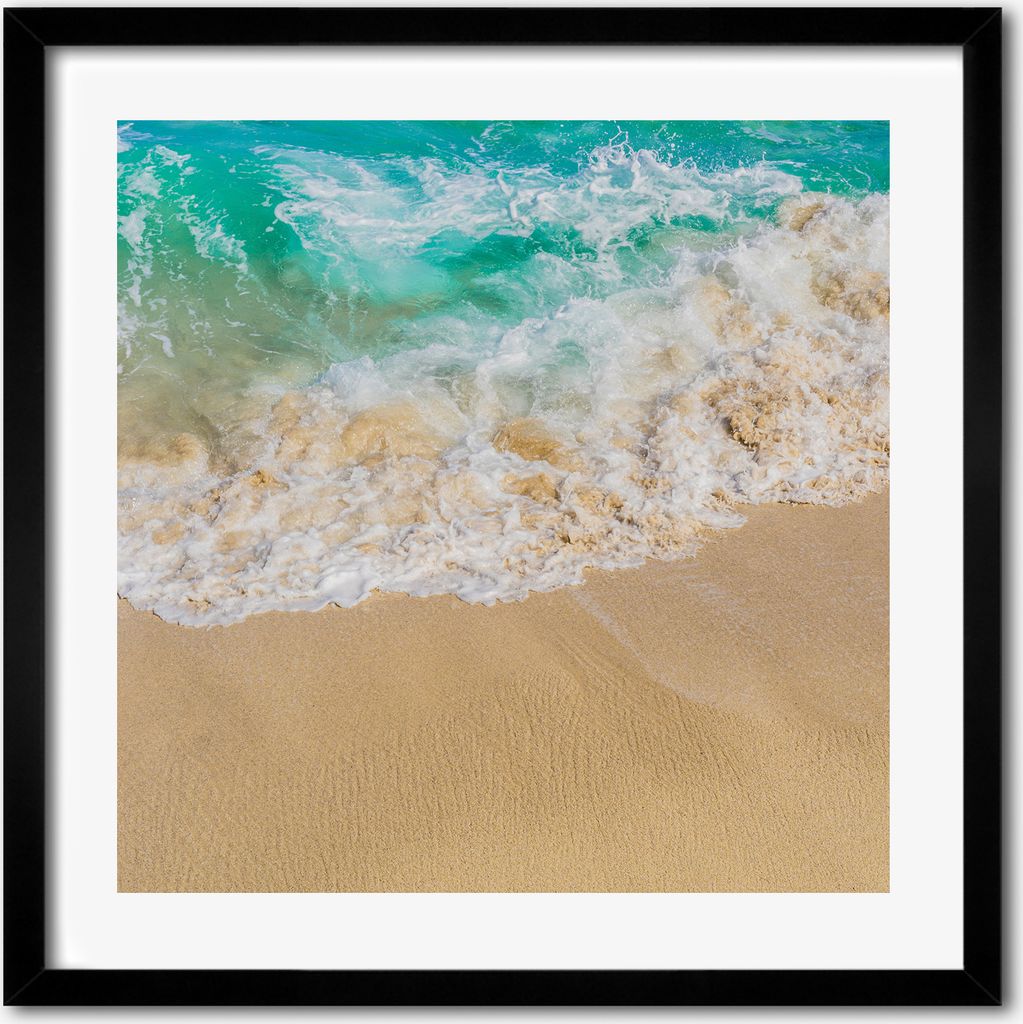 Bild - 50 cm x 50 cm - MDF - Rahmen, Wandkunst - Strand und Meer