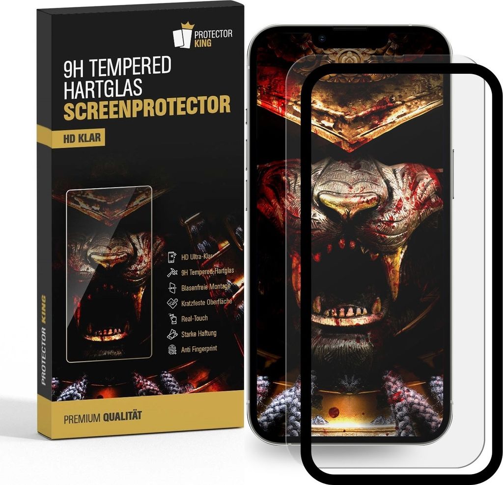 4x 9H Panzerglas für iPhone 13 Pro Max HD KLAR mit Montagerahmen echtes Tempered Glass Displayschutz Schutzglas Hartglas Schutzfolie Screen-Protector