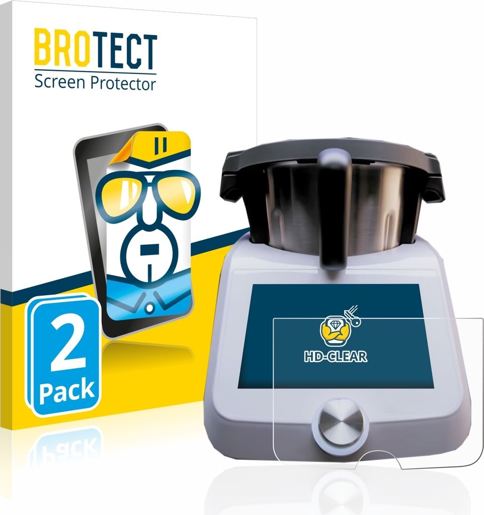 2x Für SilverCrest Monsieur Cuisine Smart Schutzfolie BROTECT Displayschutz Display Schutz Folie Klar Transparent