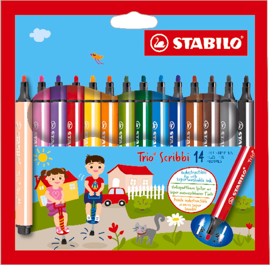 STABILO Gefederter Dreikant-Filzstift -  Trio Scribbi - Produktbild 