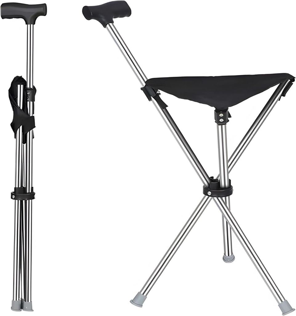 Gehstock mit Sitz, 2-in-1 Gehstock Gehhilfe, maximale Produktbild 