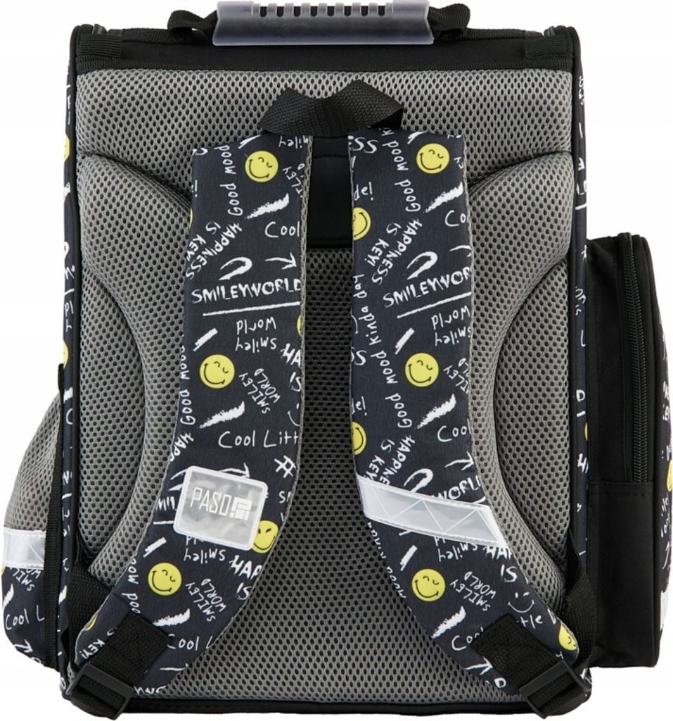 Ergonomischer Rucksack Emoji Motiv Schulrucksack Tasche Schultasche schwarz