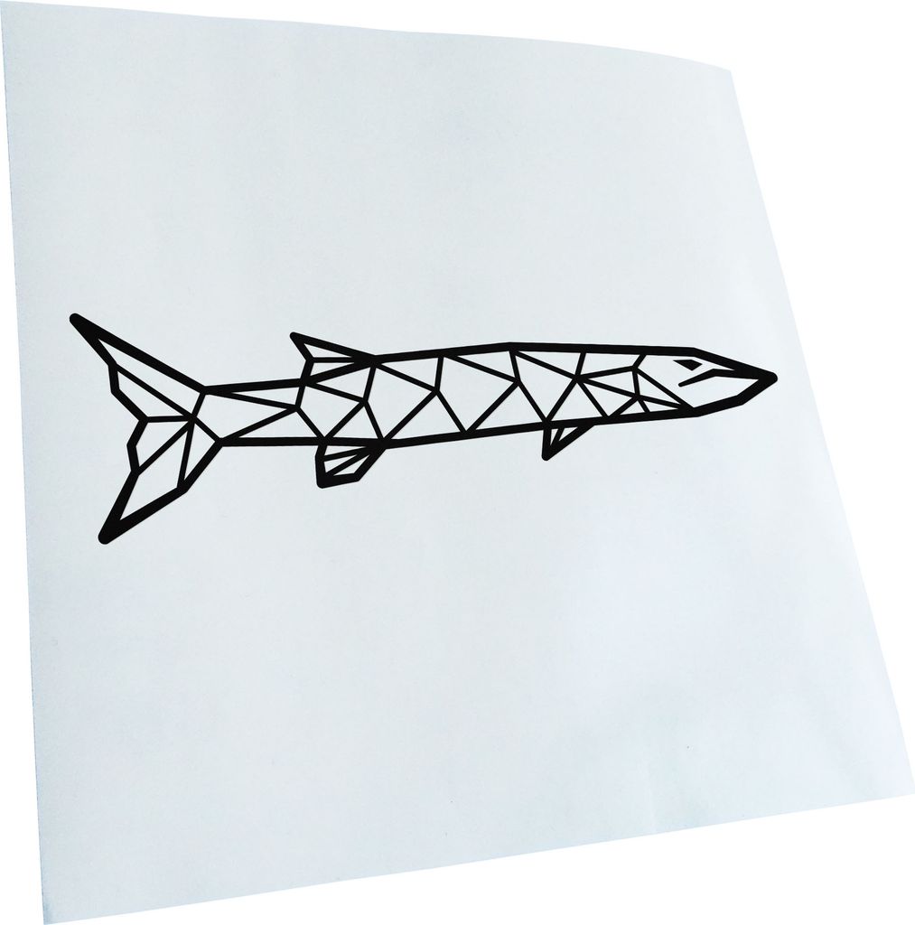 Kiwistar - Autoaufkleber - Barakuda Polygon - Schwarz - 60x18cm - Aufkleber für Auto, Laptop, Fahrrad, LKW, Motorrad Mehrfarbig JDM Decal Racing