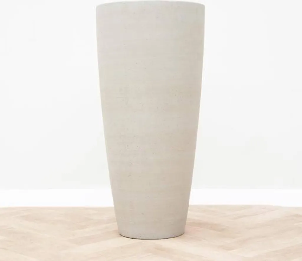 Grand bac à plantes beige H80 cm pour séparateur d'espace et terrasse