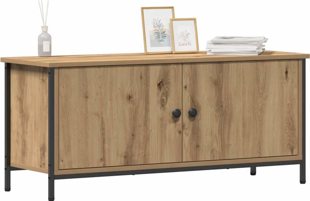 "im Sonderangebot"TV-Tisch/TV-Schränk Skandinavisch - CLORIS - Fernsehenschrank - Artisan-Eiche 100 x 35 x 45 cm Holzwerkstoff - NeuMöbel1159879
