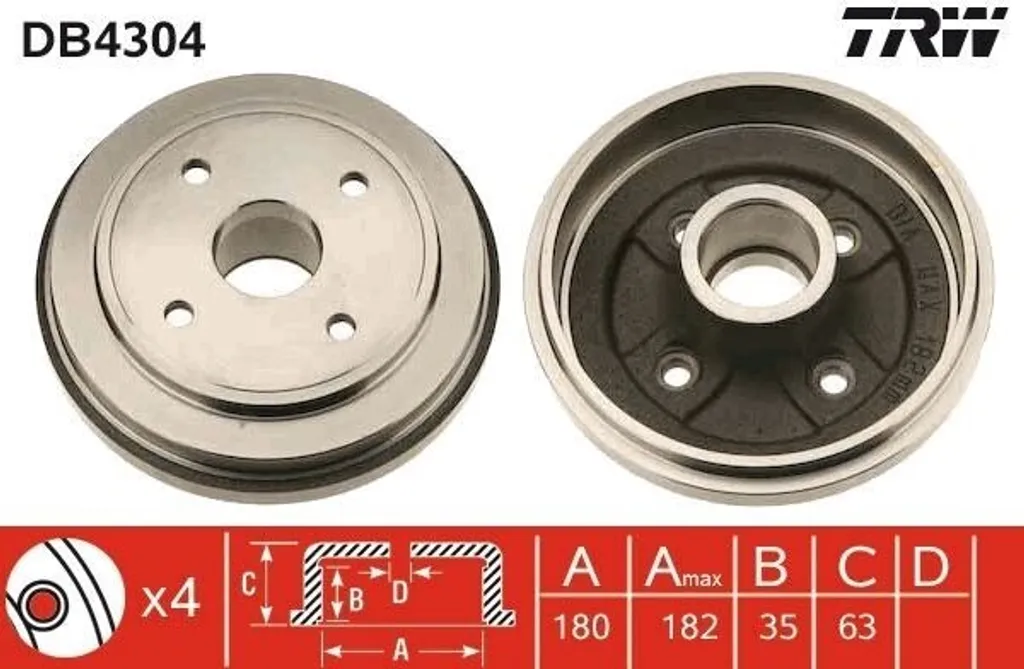 Supprimer vibrations freinage Agila A via tambour TRW DB4304 neuf