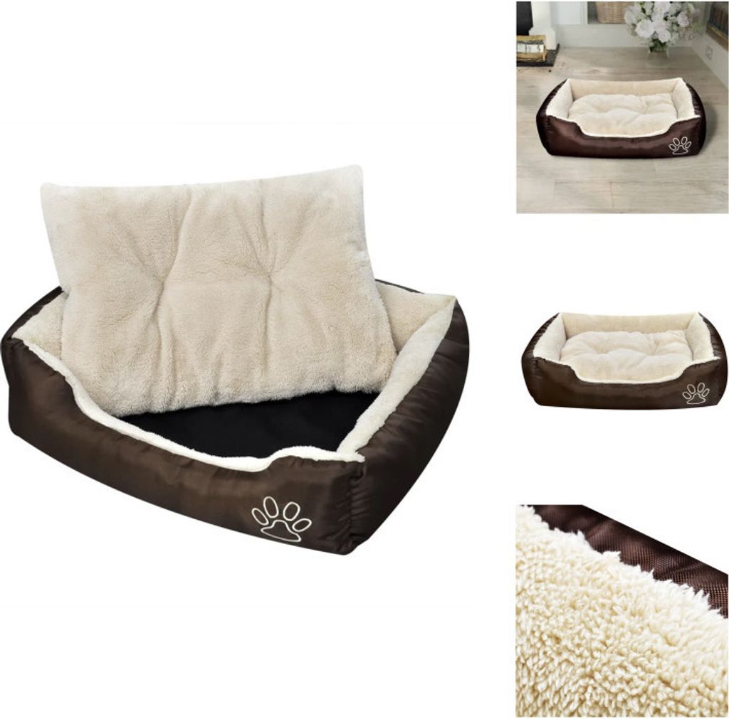 vidaXL Hundebett Braun und Beige XXL - Hundebetten