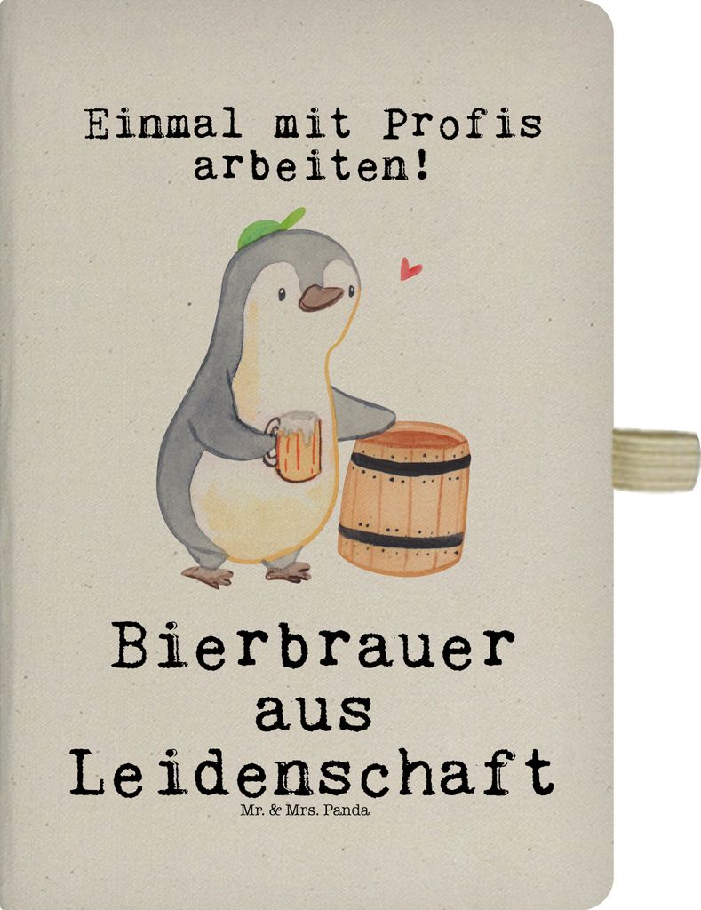 Mr. & Mrs. Panda Tagebuch Bierbrauer Leidenschaft - Transparent - Geschenk, Bierfass, Skizzenbuch A5, Journal, Kladde, Notizbuch Kariert, Hobbybrau...