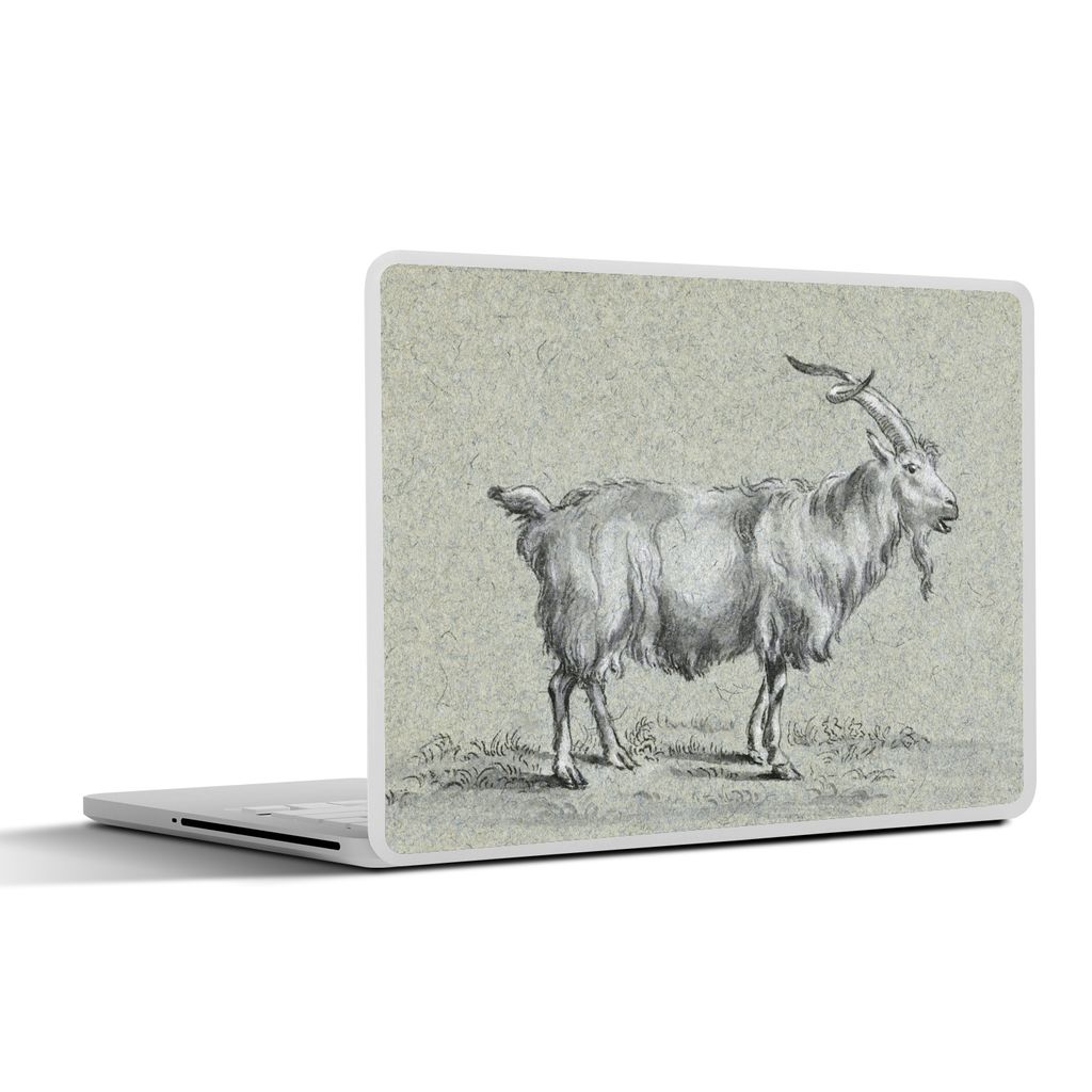MuchoWow Laptop Aufkleber Sticker Cover Stehende Ziege, nach rechts - Gemälde von Jean Bernard 30x21 cm - Sticker für Laptop - Selbstklebend