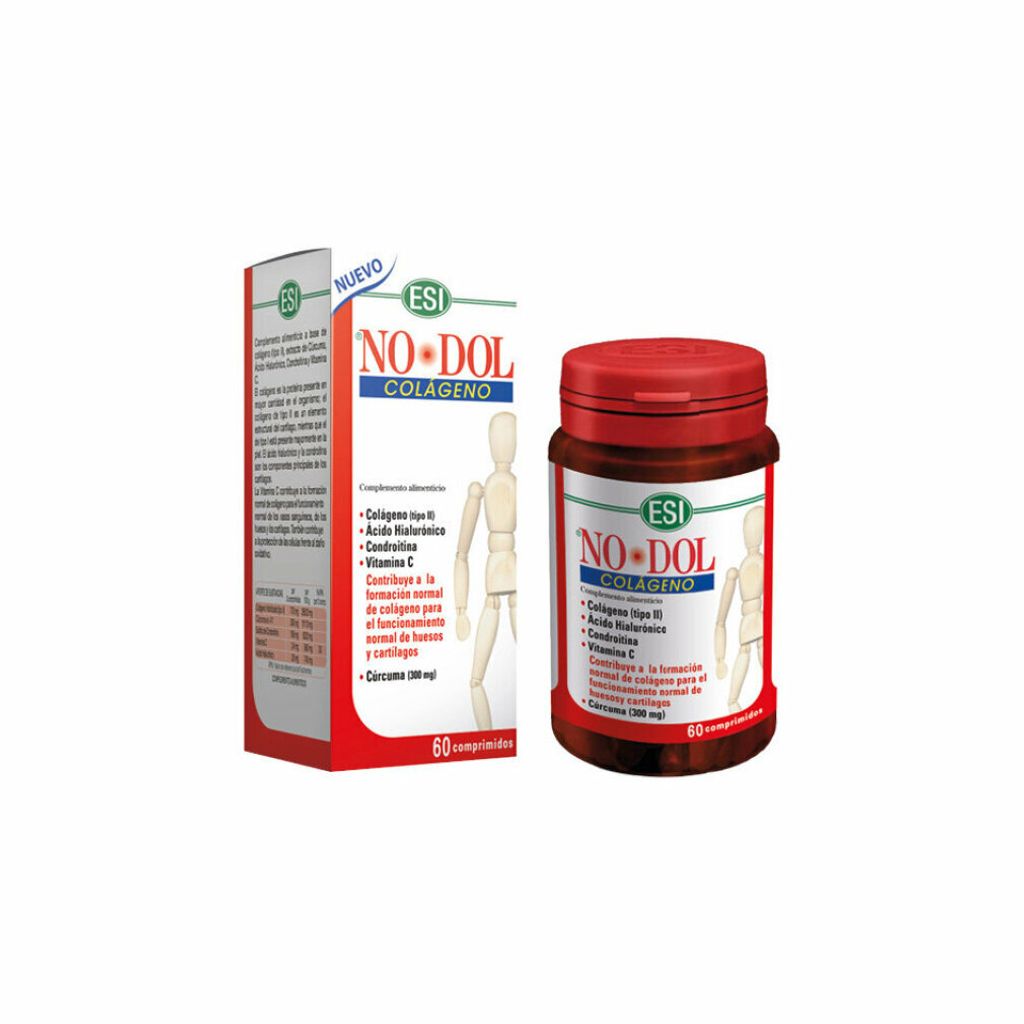A product box and bottle of dietary supplements are shown against a white background.