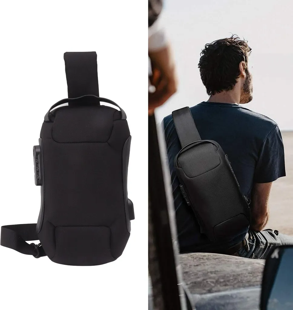 Sacoche appareil photo en toile noire haute densité et imperméable XL
