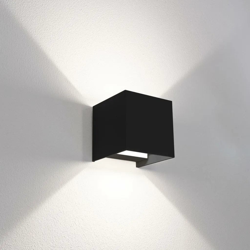 Applique murale LED étanche IP65 pour terrasse et entrée maison Noir