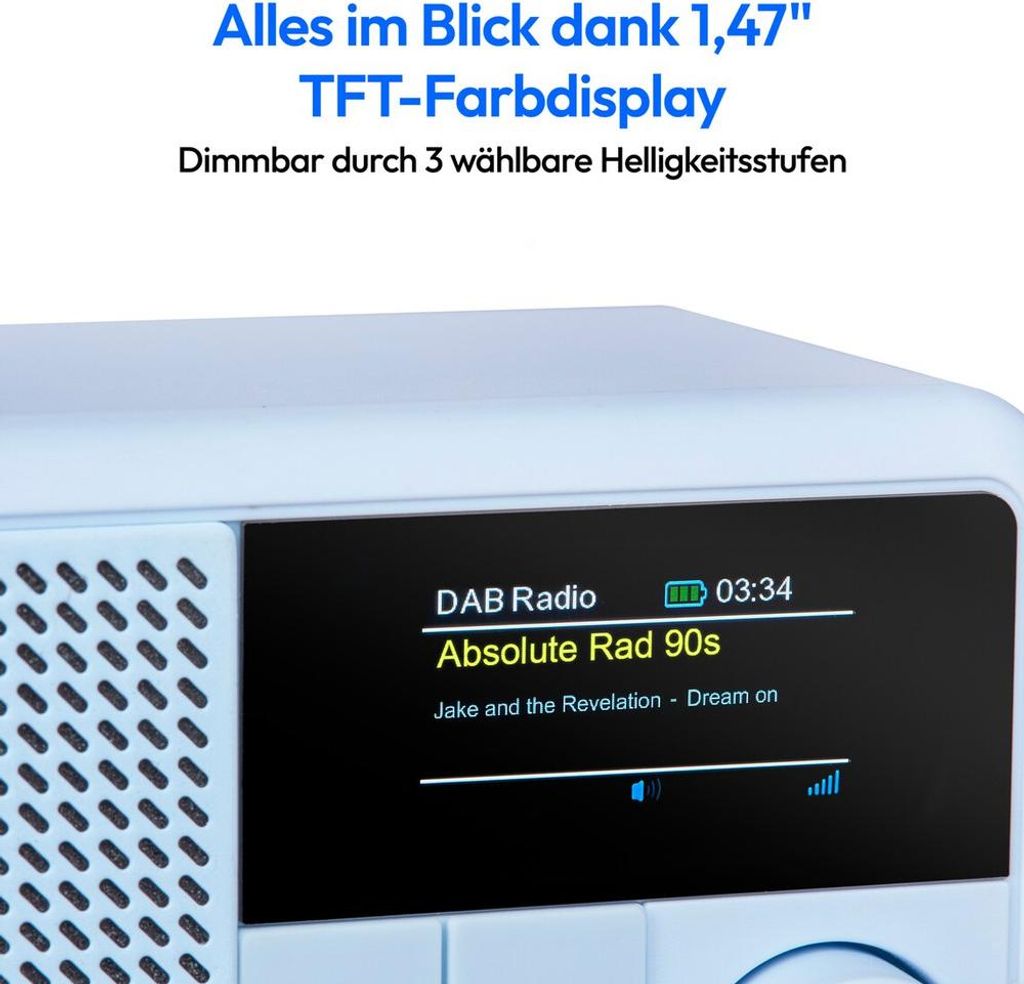 MEDION S66822 Radio DAB+ Portatile Con Bluetooth – Display A Colori, Batteria 6,5 H E IPX1 Per Cucina E Bagno