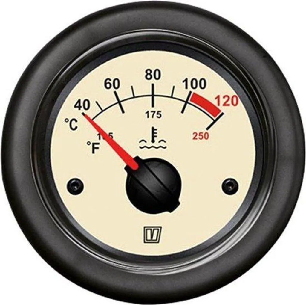 Évitez la Surchauffe avec le Thermomètre VETUS TEMPN Beige 12/24V Ø 52mm