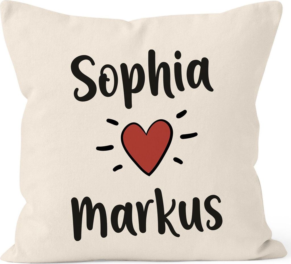 Kissen-Bezug Liebesgeschenk mit eigenen Namen personalisierte Geschenke Freundin Mann Baumwolle personalisierte SpecialMe einzeln natur unisize