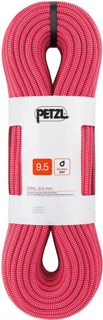 Petzl Arial Dry Rope 9.5, Rot, Nylon, 1 Stück(e), 58 g, CE EN 892, UKCA, UIAA, 70000 mm