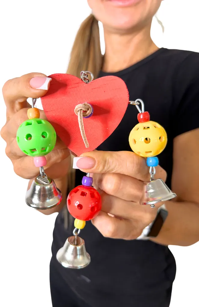 Gioco Educativo Cuore di Pappagallo: Legno di Pino Sicuro per Volatili