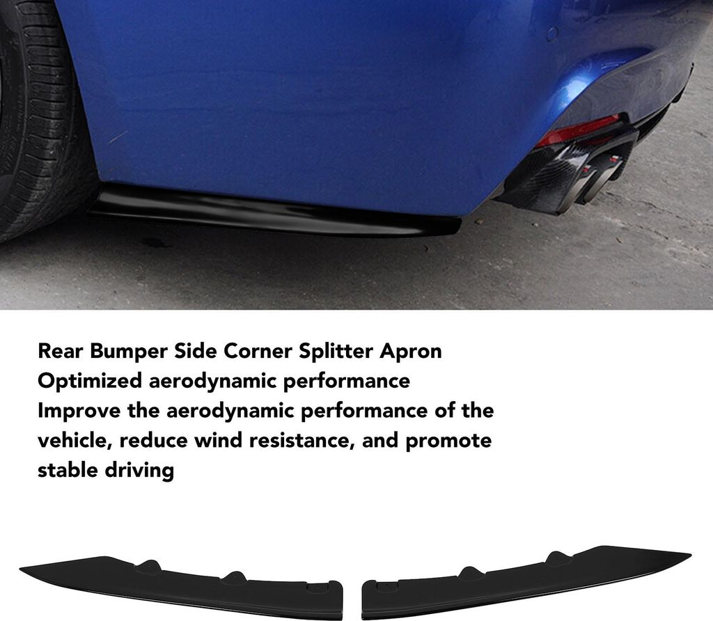 1 Paar Heckstoßstangen-Seitenecken-Splitterschürze, leuchtend schwarze Spats-Volant für F30 M Sport 2012 bis 2018