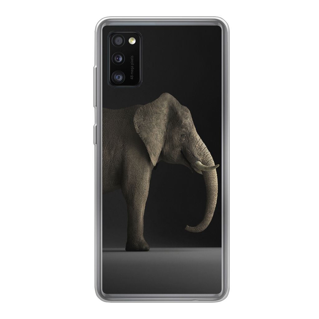MuchoWow Handyhülle Schutzhülle Hülle für Samsung Galaxy A41 Elefant - Tiere - Licht Silikon Softcase Handy Hülle - Mobiltelefon