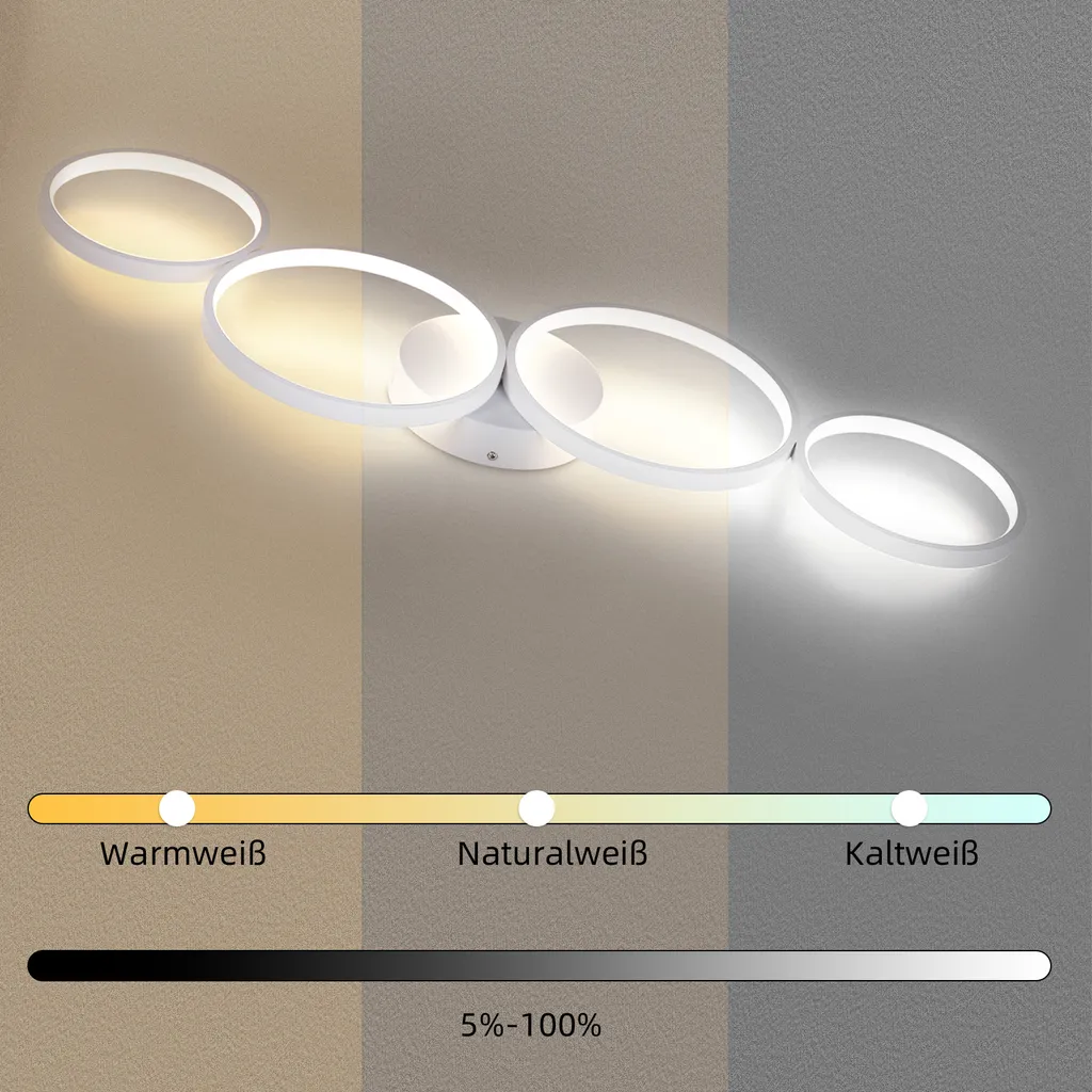 ZMH Plafonnier LED Salon 100cm Dimmable 56W avec Télécommande Design - 4