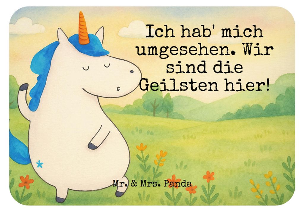 Mr. & Mrs. Panda magnet Einhorn Mann Design - Weiß - Geschenk, rechteckmagnet, Unicorn, BFF, Hübsch, zettelhalter, whiteboardmagnet, Freundin, K...