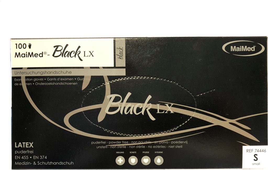 MaiMed Einmalhandschuhe Black Latex Größe S Produktbild 5