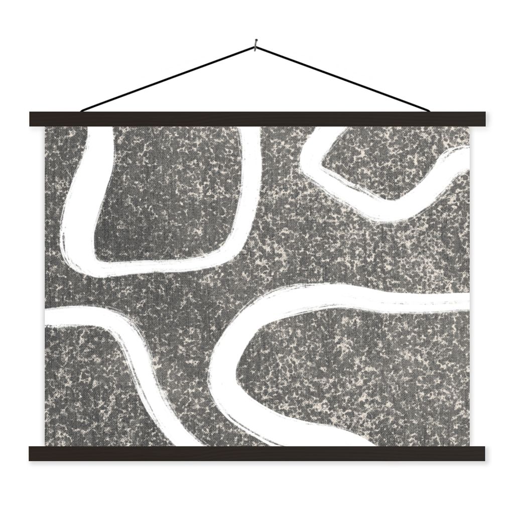 MuchoWow Textilposter Abstrakt - Minimalismus - Design 120x90 cm mit schwarzem Rahmen - Aufhänger für Poster