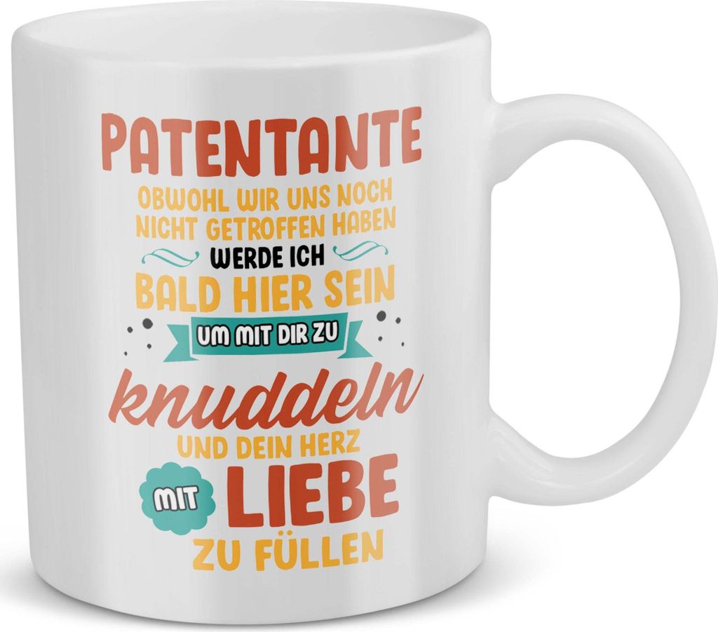 22Feels Du Wirst Patentante Schwangerschaft Geschenk Frauen Taufpatin Taufe Patin Schwanger Babyparty Babyshower Geschenkidee Kaffeetasse Haferl Ge...