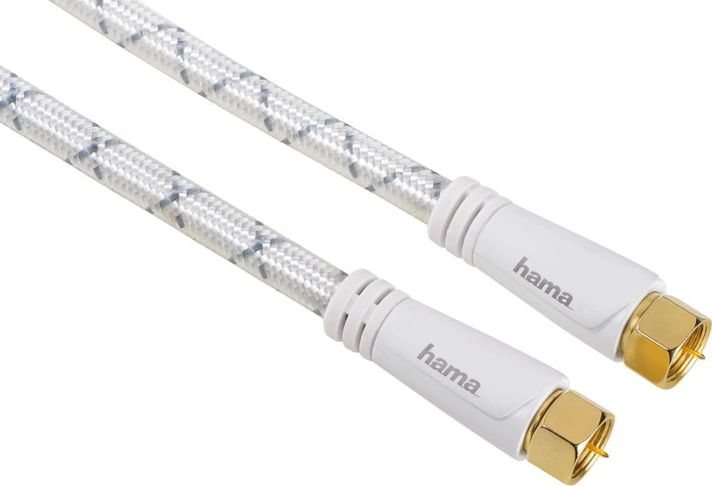 HAMA Kabelantenne SAT 120dB F-Stecker-F-Stecker Weiß 1,5m