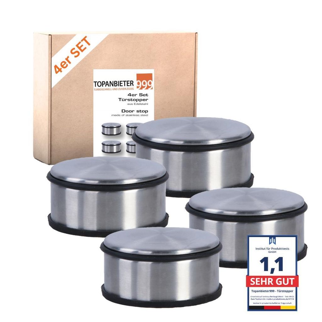 TOPANBIETER 999 Türstopper 4er Set Edelstahl Deko Türsack Bodenstopper Türkeil