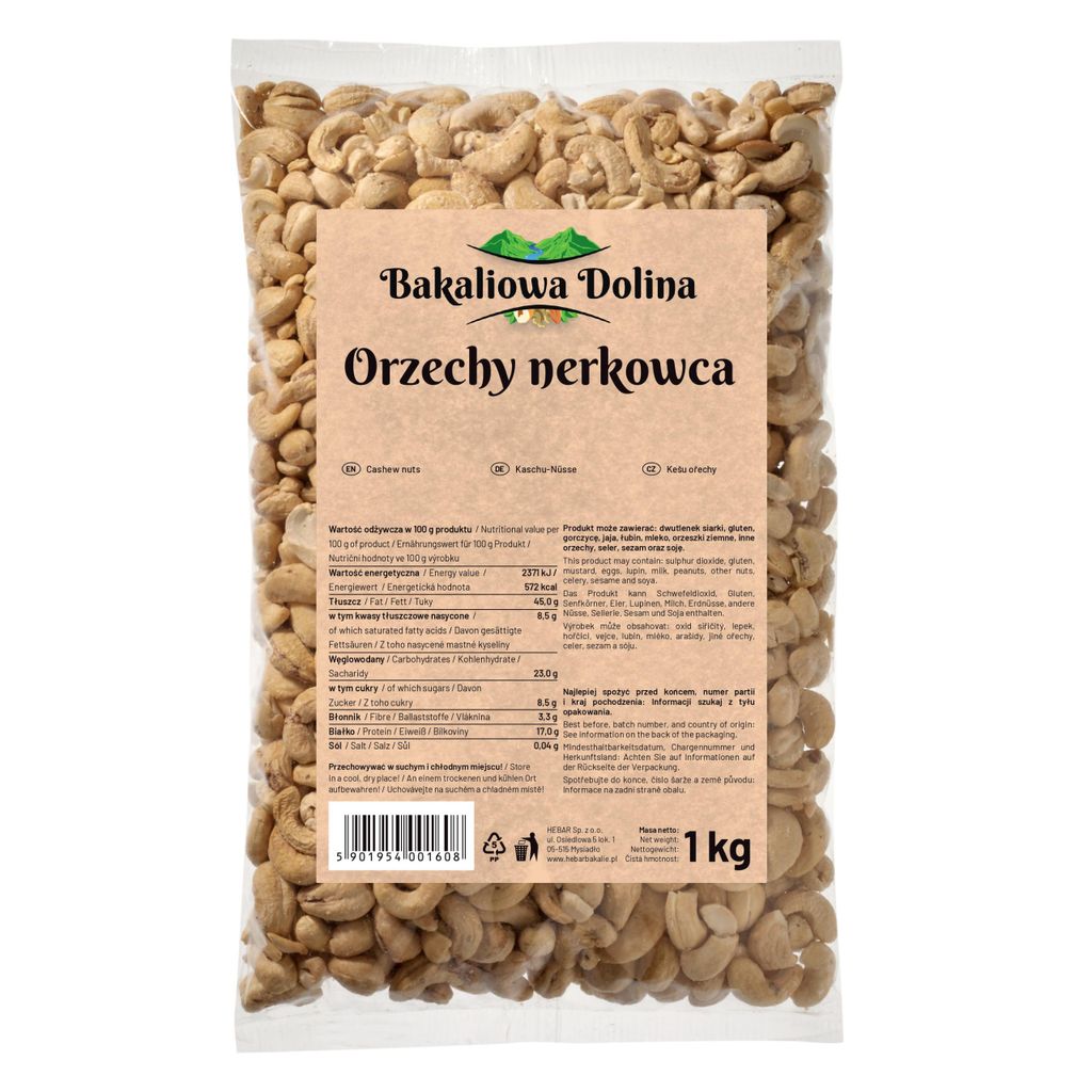 Cashewkerne 1 KG - Ganze Kerne - Ungesalzen - Eiweißquelle Produktbild 