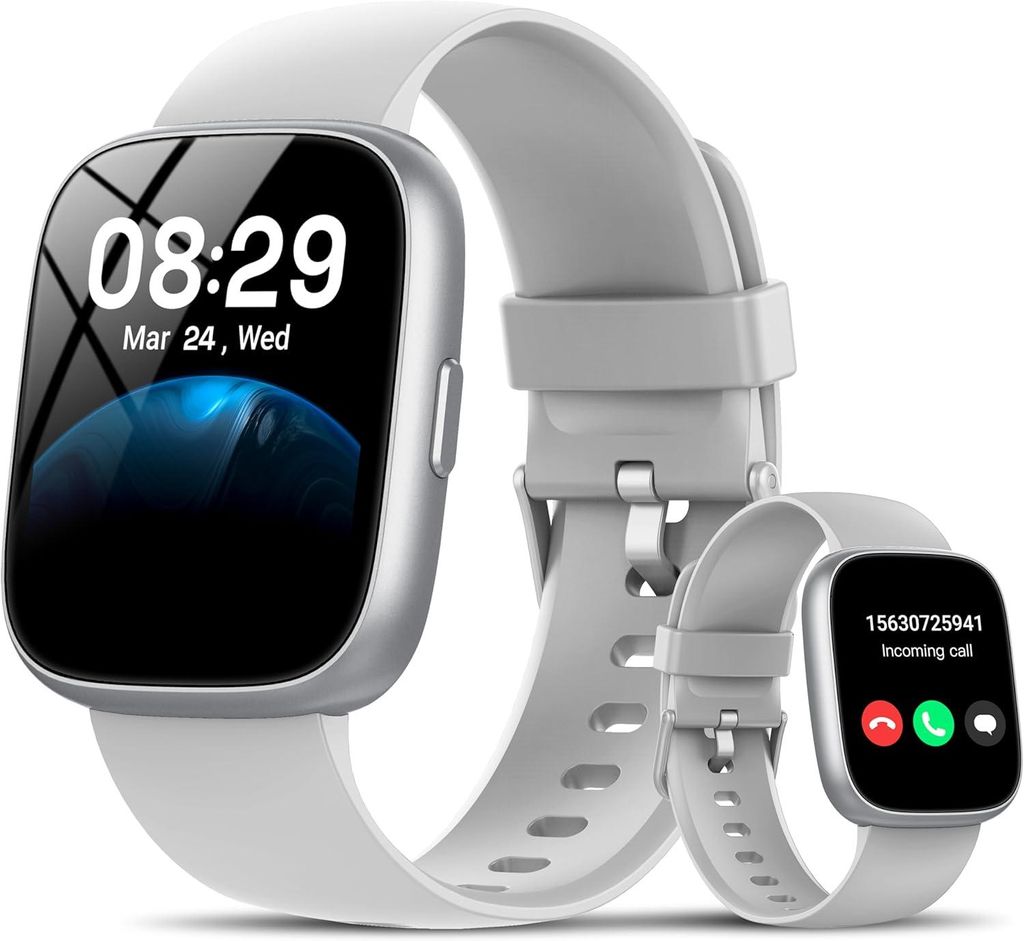 Cillso 1.83'' HD Smartwatch mit Bluetooth Anrufen, Alexa, 100+ Sportmodi, Herzfrequenz & Schlafmonitor, IP68 Fitnessuhr für Android iOS Geräte smart