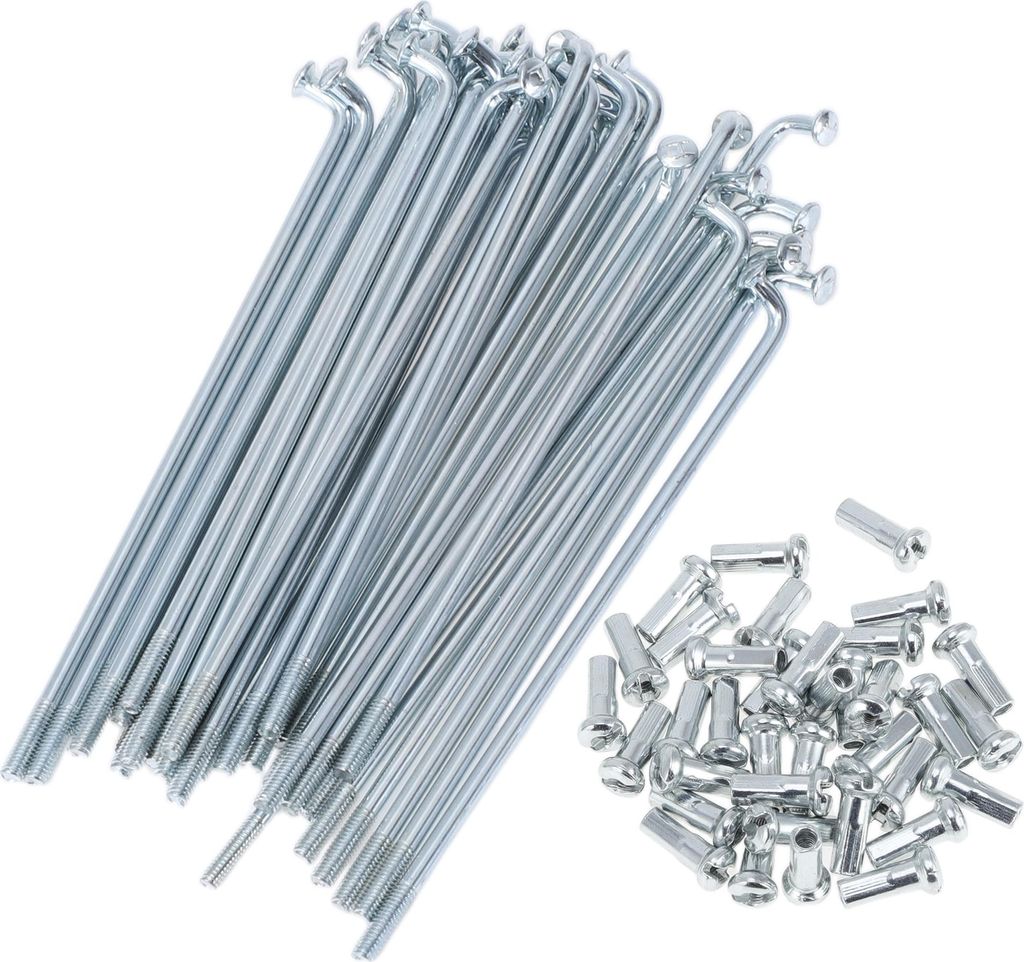 36 Set 13G Fahrradspeichen 87mm Fahrradrad Speichen Verzinkter Kohlenstoffstahl Silberton