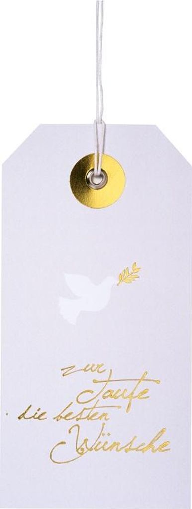 Luxus Hangtag Karte "Zur Taufe die besten Wünsche"