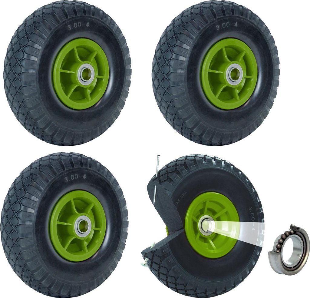 4x Sackkarrenrad PolyurethanRad 260x85 mm 3.00-4 60 mm Produktbild 