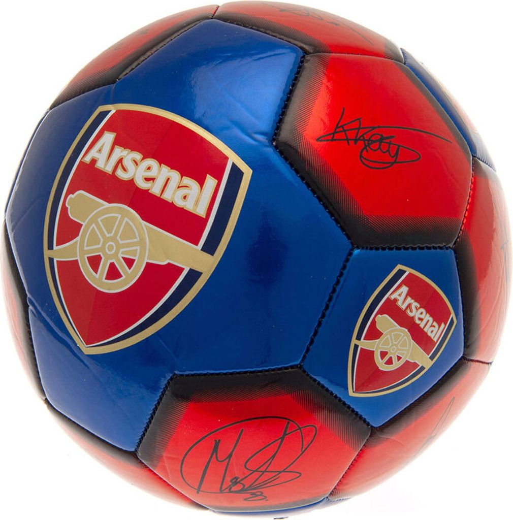 Arsenal FC - "Victory Through Harmony" Fußball mit Unterschriften TA10978 (1) (Marineblau/Rot/Weiß)