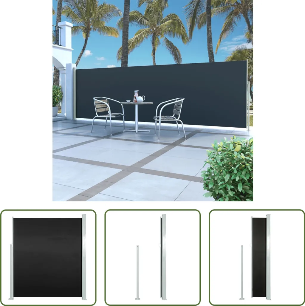 Separatore Esterno 160x500 Nero | Privacy per Balconi e Terrazze
