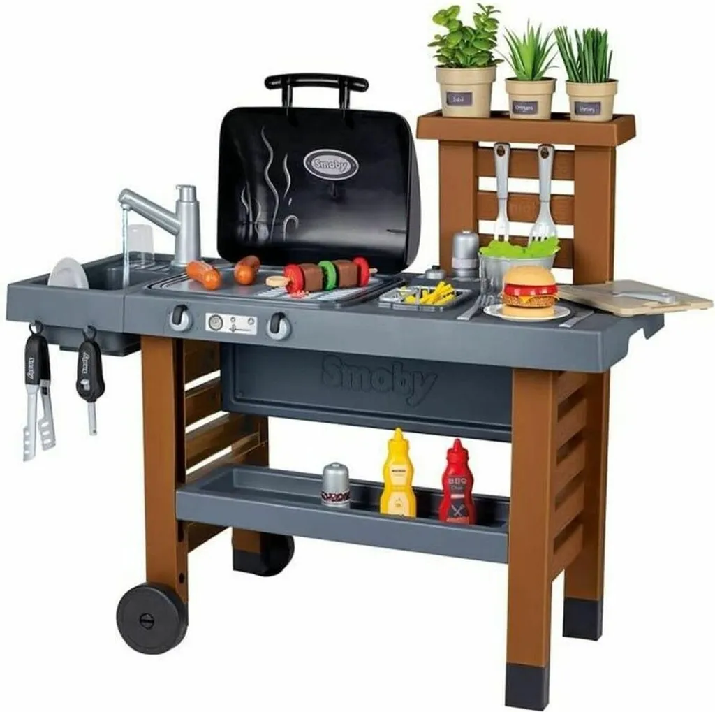 Cuisine Smoby Garden Kitchen Grill avec barbecue et fonctions eau réelle