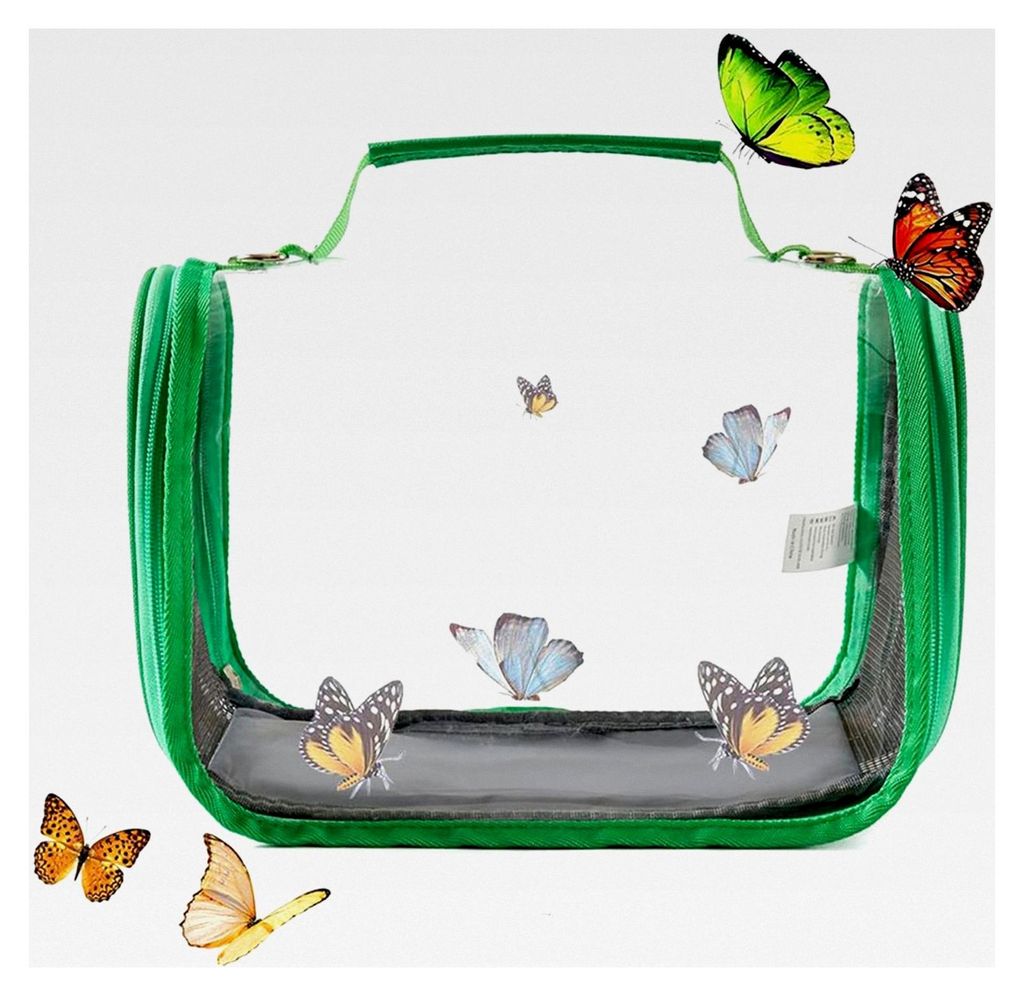 Schmetterlingshabitat Käfig, Transparentes Netzterrarium, Pop-Up Haus, 26x19x19,5 cm, Transparenter Raupenbehälter zur Beobachtung, Außenschulun...