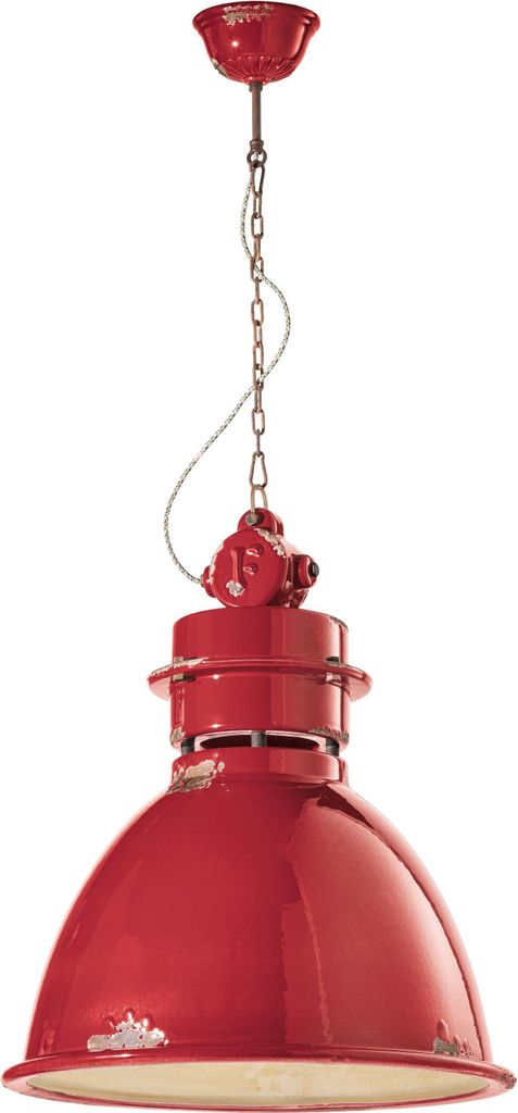 Pendelleuchte Keramik E27 H: max. 140 cm Rot Shabby Antik Vintage Keramiklampe