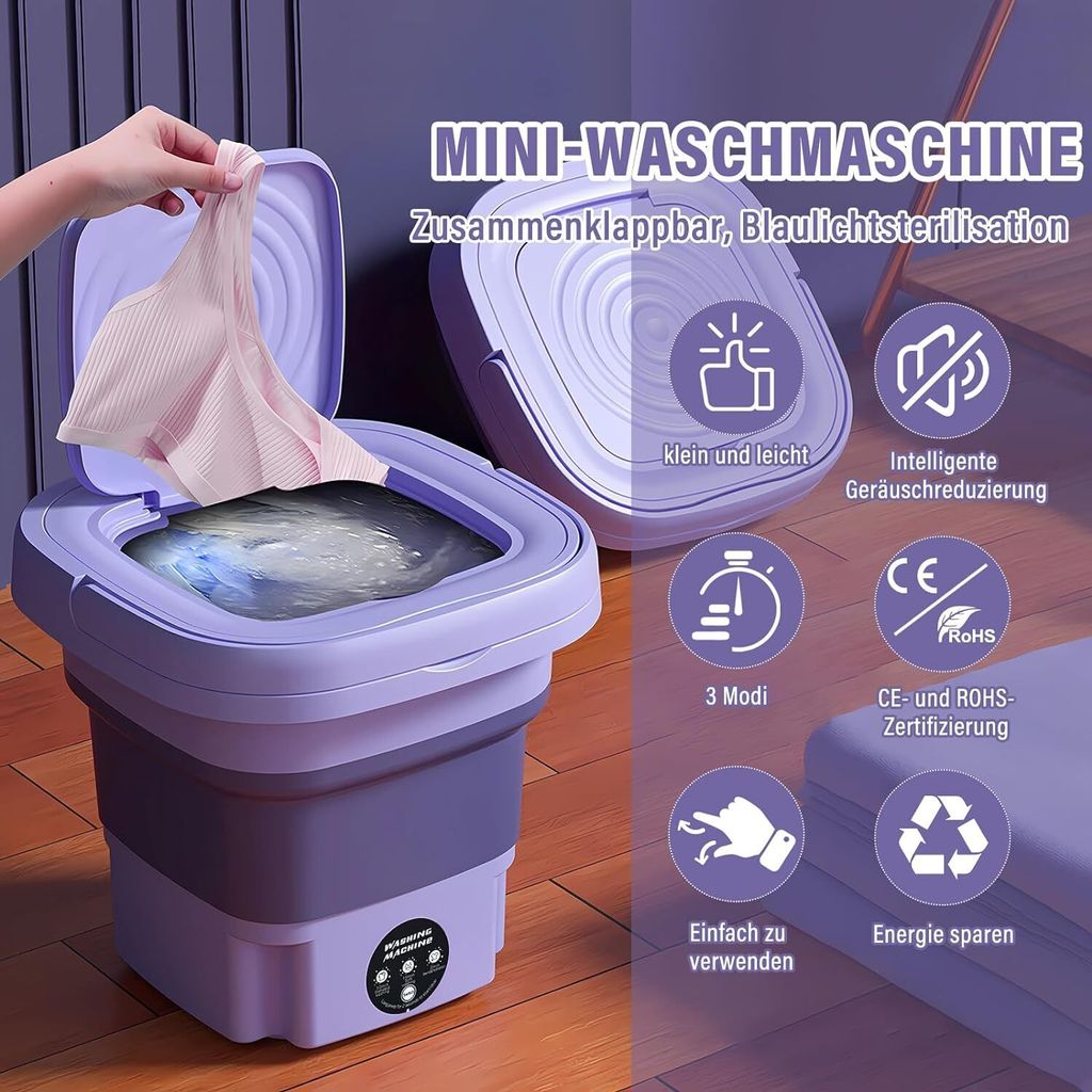 Mini Waschmaschine, 11L Kapazität Tragbare Faltbare Produktbild 3