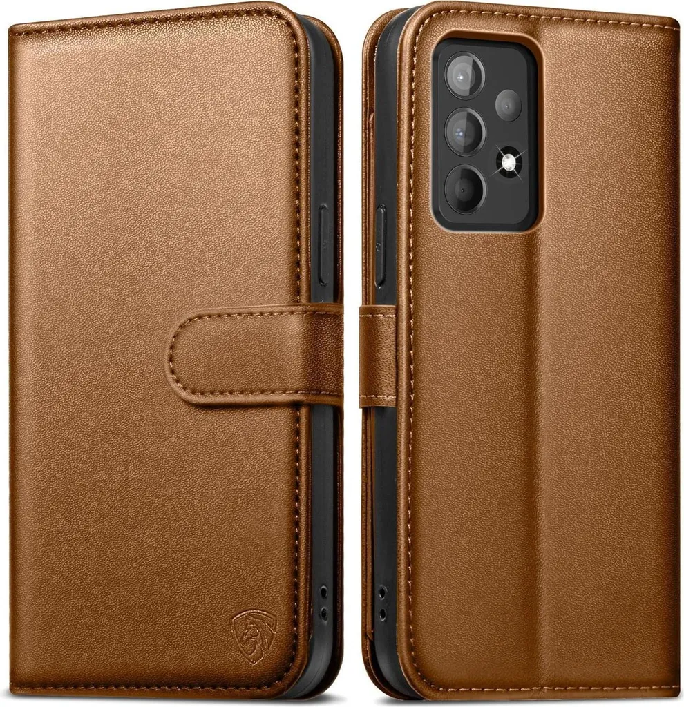 Housse Samsung Galaxy A52s 5G Marron avec Verre Trempé et Support Vidéo