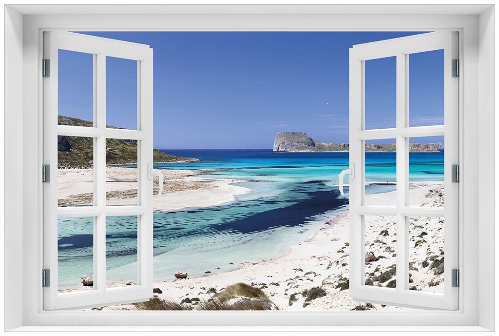 Wallario Premium Glasbild mit Fensterrahmen, freischwebende Produktbild 