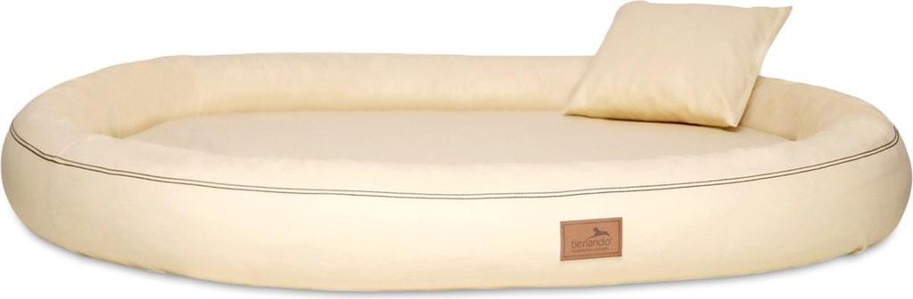 tierlando Orthopädisches Hundebett GILBERT ORTHO Hair-Protect LATEX Kunstleder - Größe: 85x65cm | Farbe: 14 Beige