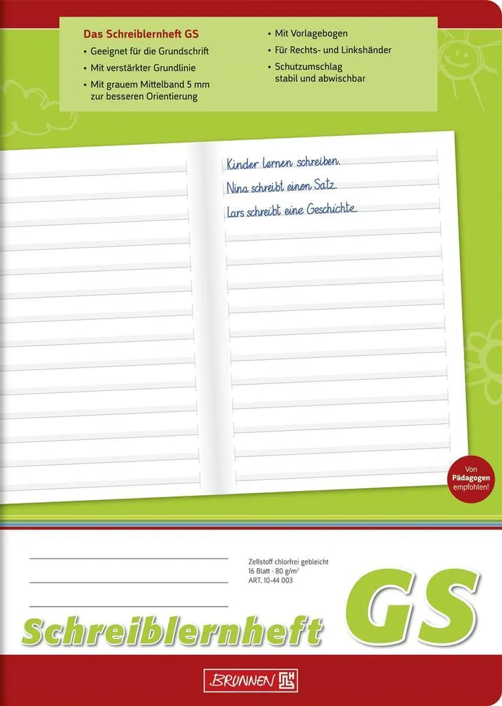 Cahier A4 BRUNNEN 1044003 : Évitez les Sacs Lourds avec 16 Feuilles