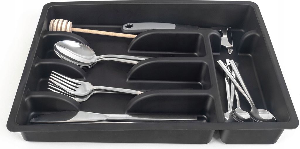 KADAX Schubladeneinsatz für Besteck, Ordnungssystem, Schubladentrenner (Schwarz)