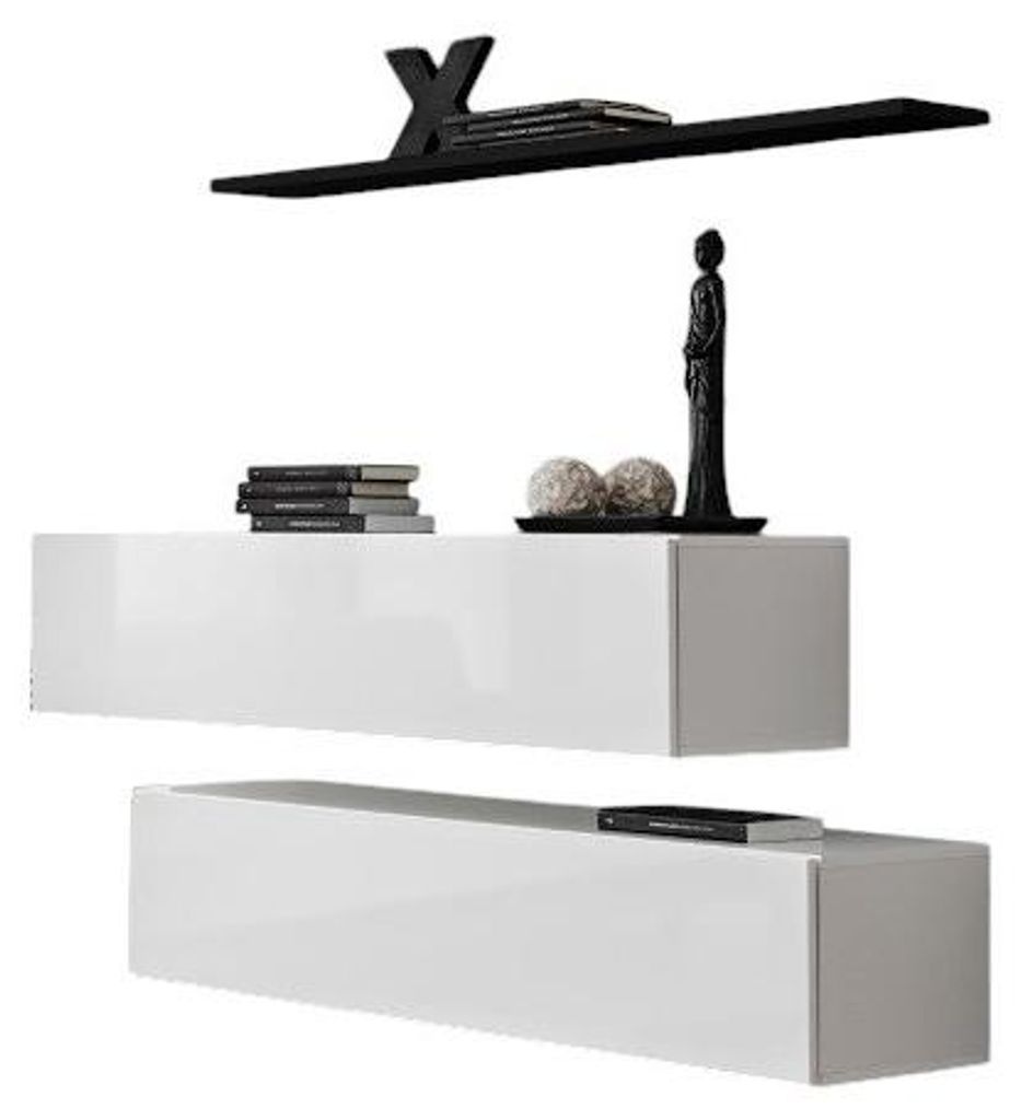 Meublorama AM-SWITCH SB2-WWS SW SB2*3C/46KG, 1 Regale, 2 Tür(en), Weiß, Mitteldichte Faserplatte (MDF), 300 mm, 1300 mm