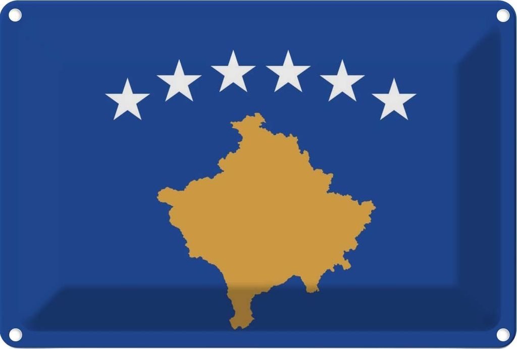 vianmo Blechschild 20x30 cm Kosovo Flagge Fahne Wappen
