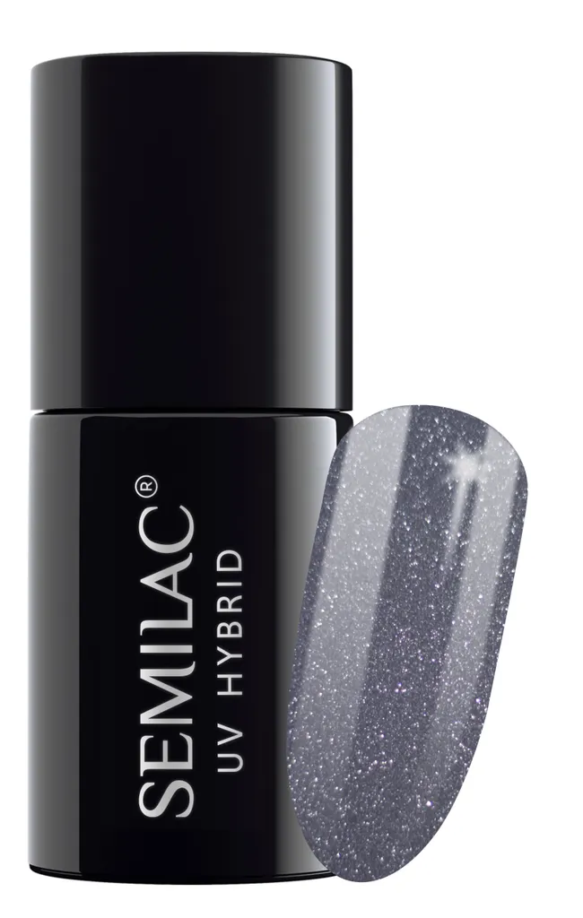 Semilac 107 Steel Gray 7ml: Grigio Metallico per Unghie Effetto Specchio - 3